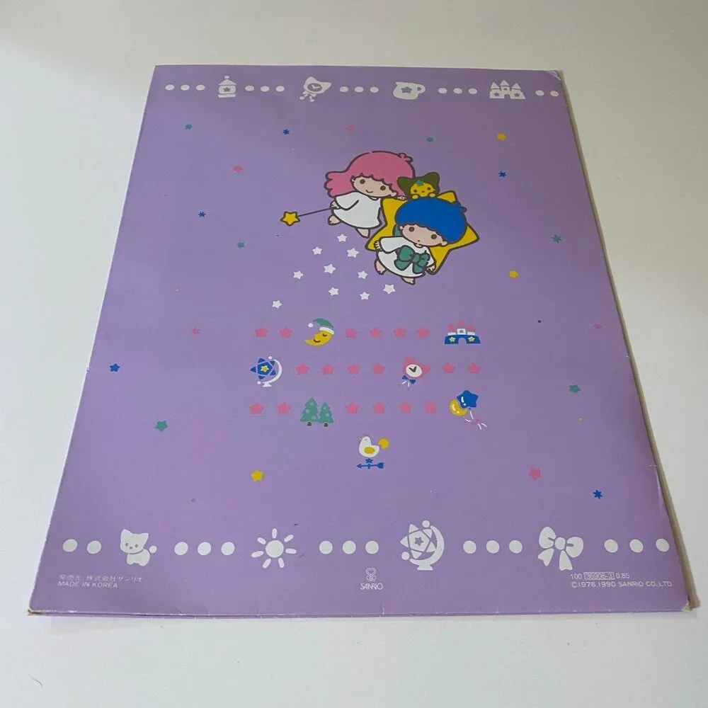 Vintage Sanrio 1990 Folder Little Twin Stars Pocket Portfolio